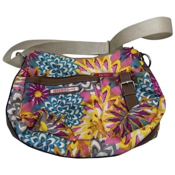 Lily Bloom Handbags - Lily Bloom Unique Floral Nylon Cross Body Bag